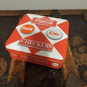 Collector's Edition Coca-Cola Tin Case Bottletop Checkers